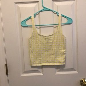 Forever 21; Yellow and white checkered crop top